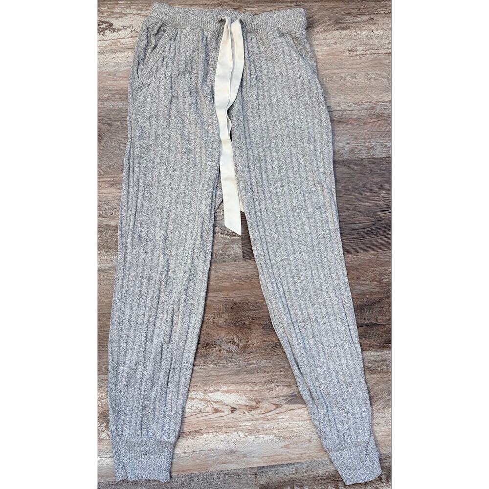 Abercrombie & Fitch Grey Ribbed Joggers Sz small Preppy Loungewear Cozy